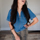 Jade Collared Denim Top