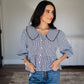 Plaid Peter Pan Collar Blouse