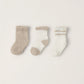 Barefoot Dreams CozyChic Lite Three Pack Infant Sock Set - Stone/Pearl