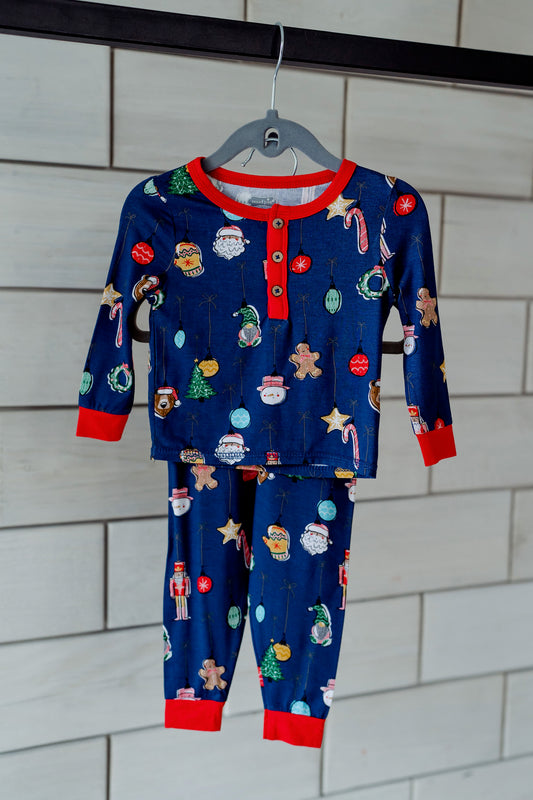 Navy Ornament Toddler Pajamas