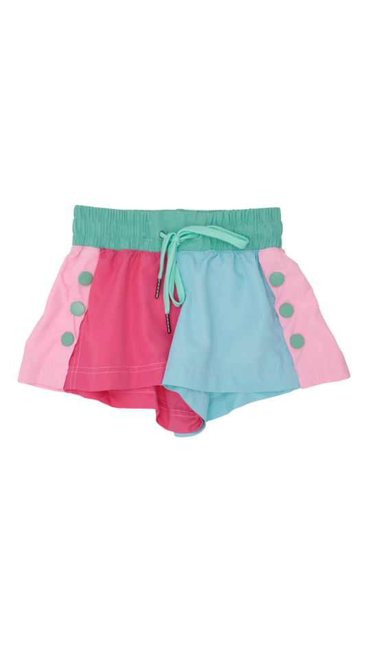 Pinks & Blues Color Block Short
