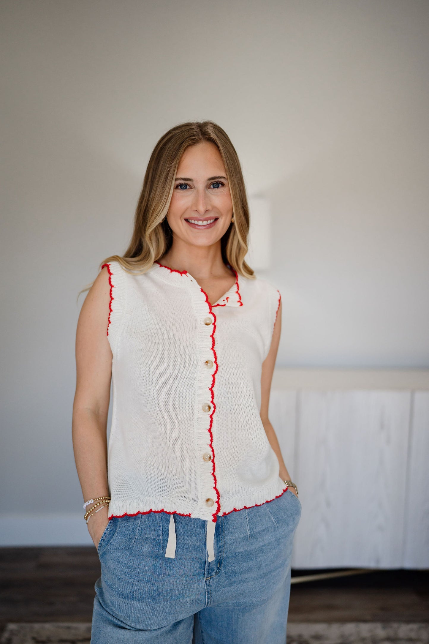 Red Lining Knit Tank