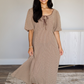Brown/taupe gingham bow dress
