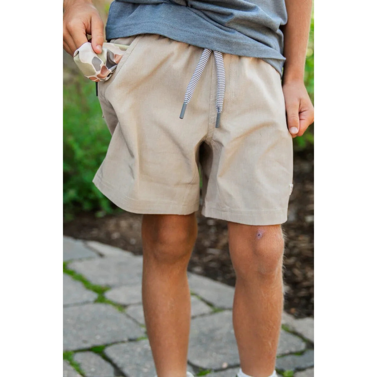 Boys Burlebo Athletic Shorts - Khaki