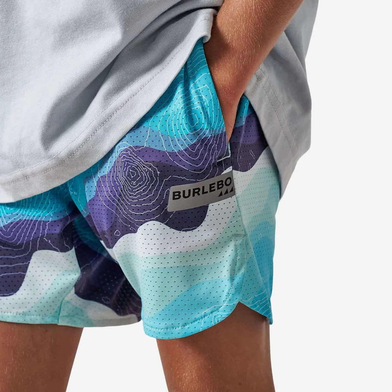 Boys Burlebo Mesh Training Shorts - Tundra Topo