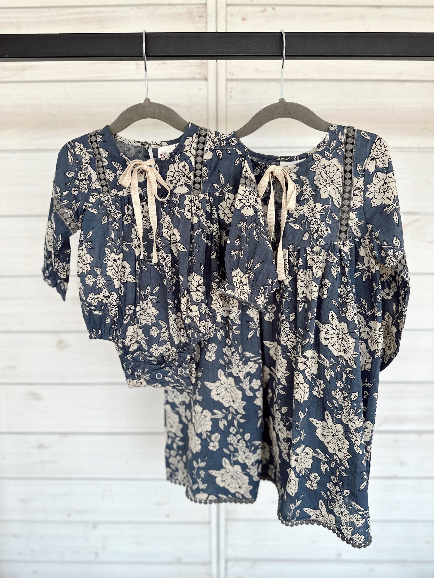 Dusty Blue Floral Romper