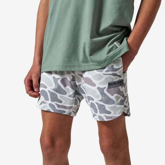 Boys Burlebo Mesh Training Shorts - White Camo