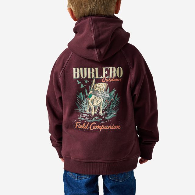 Boys Burlebo Fleece Hoodie - Field Companion | Maroon