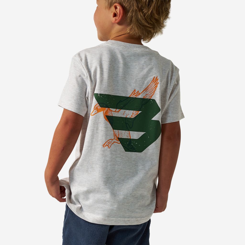 Boys Burlebo Duck Flying B Logo Tee - Oatmeal