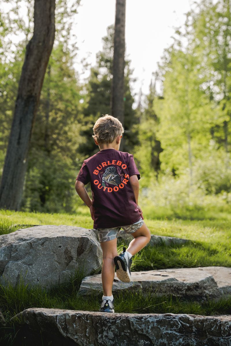 Boys Burlebo Duck Down Tee - Maroon