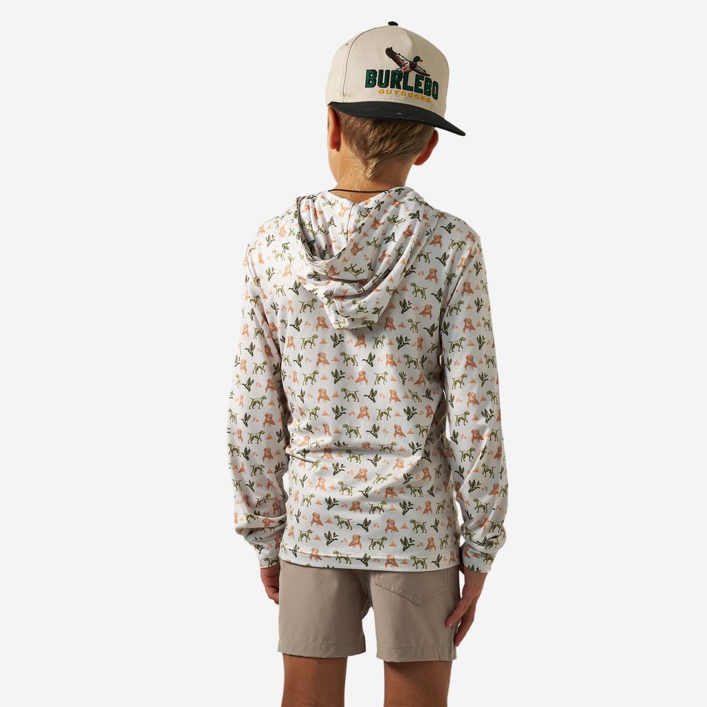 Boys Burlebo Performance Hoodie - Mallard Duck Dog
