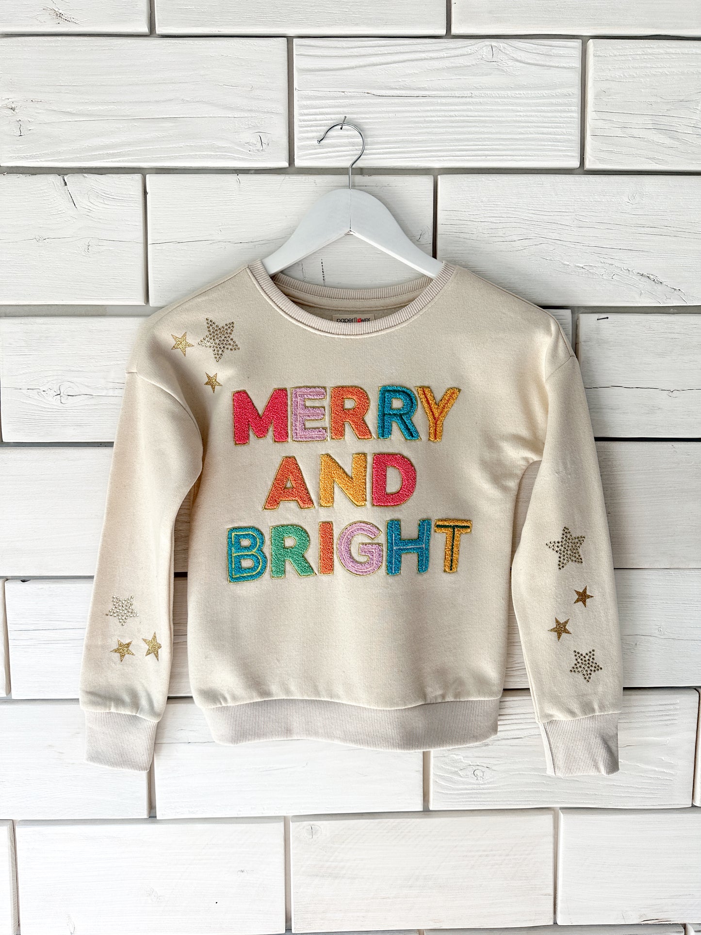 Girls Merry & Bright Chenille Sweatshirt