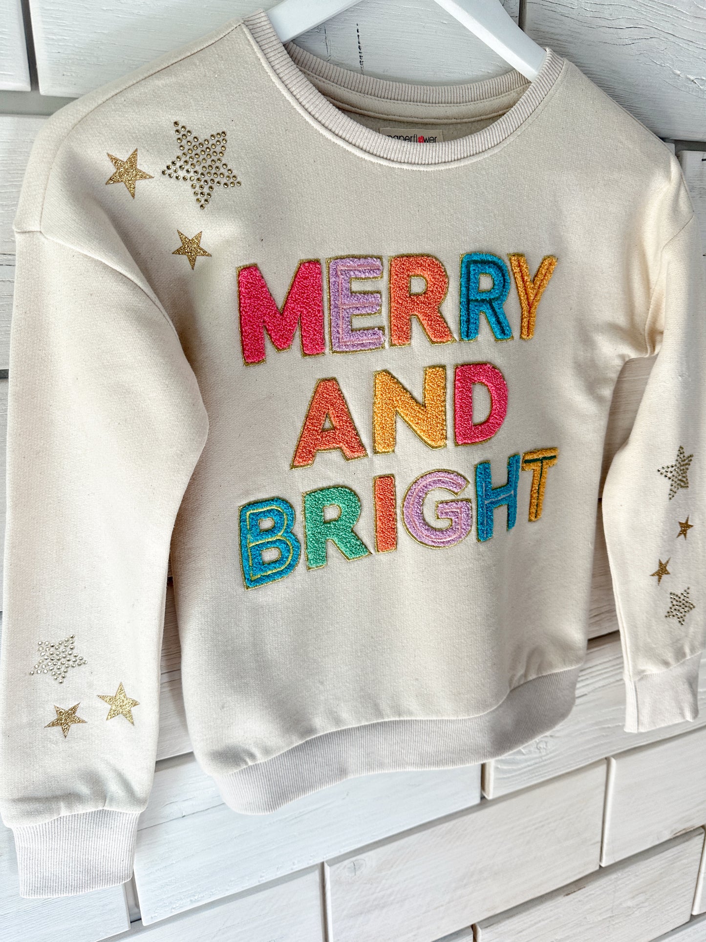 Girls Merry & Bright Chenille Sweatshirt