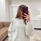 Denver Grey Micro Striped Oversized Top