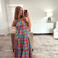 Rainbow Plaid Maxi Dress