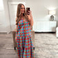 Rainbow Plaid Maxi Dress