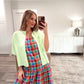 Single Button Cape Sweater - Mint