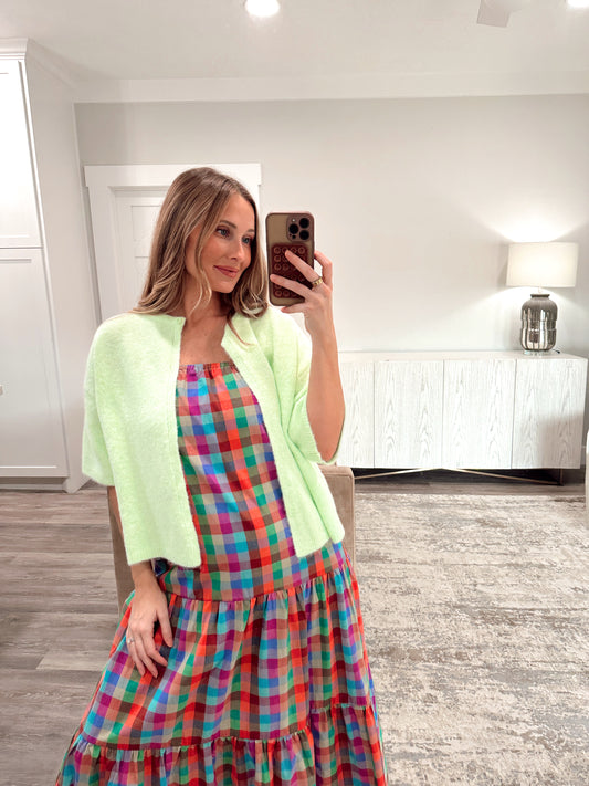 Single Button Cape Sweater - Mint