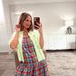 Rainbow Plaid Maxi Dress