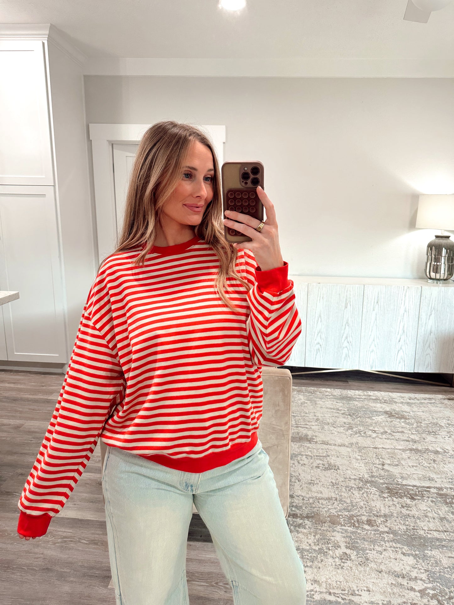 Jasper Crewneck - Red/Orange