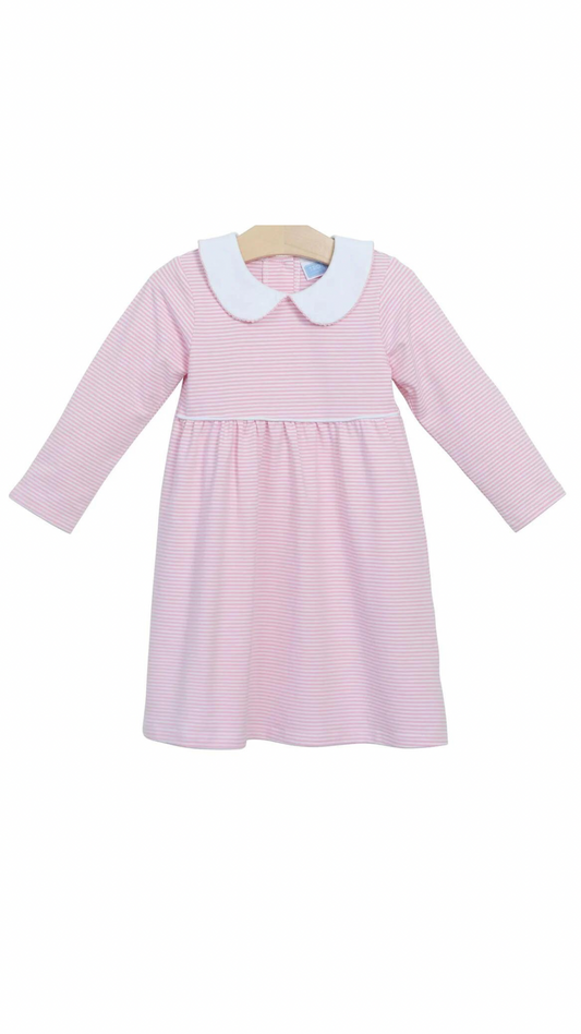 Claire Dress - Light Pink Stripe