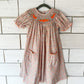 Fall Floral Smocked Pumpkins Bishop Dress