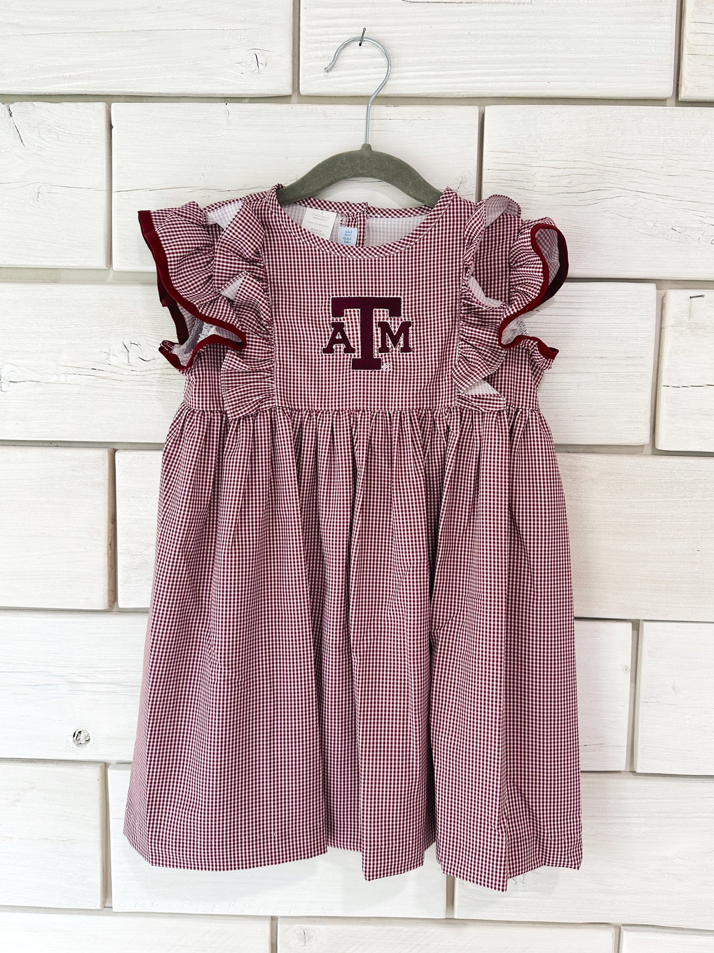 Texas A&M Embroidered Ruffle Dress