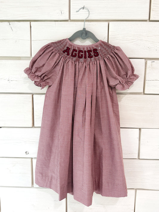 Texas Aggies Smocked Bishop Dress