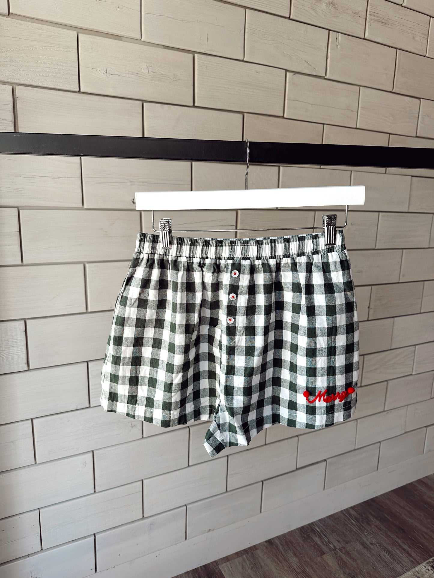 Merry Gingham Shorts - Green