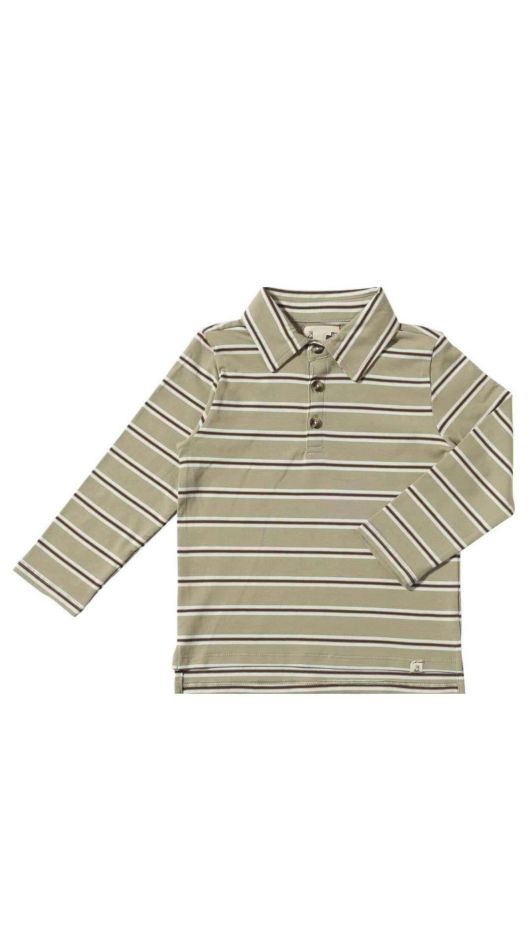 Sage+Brown Stripe Midway Polo