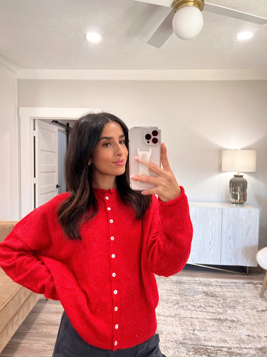 Piper Cardigan - Red