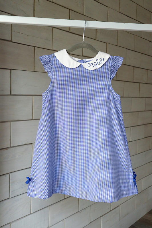 Royal Gingham A-Line Dress