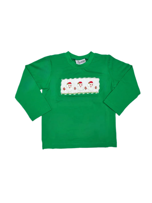 Boys Smocked Santa Shirt