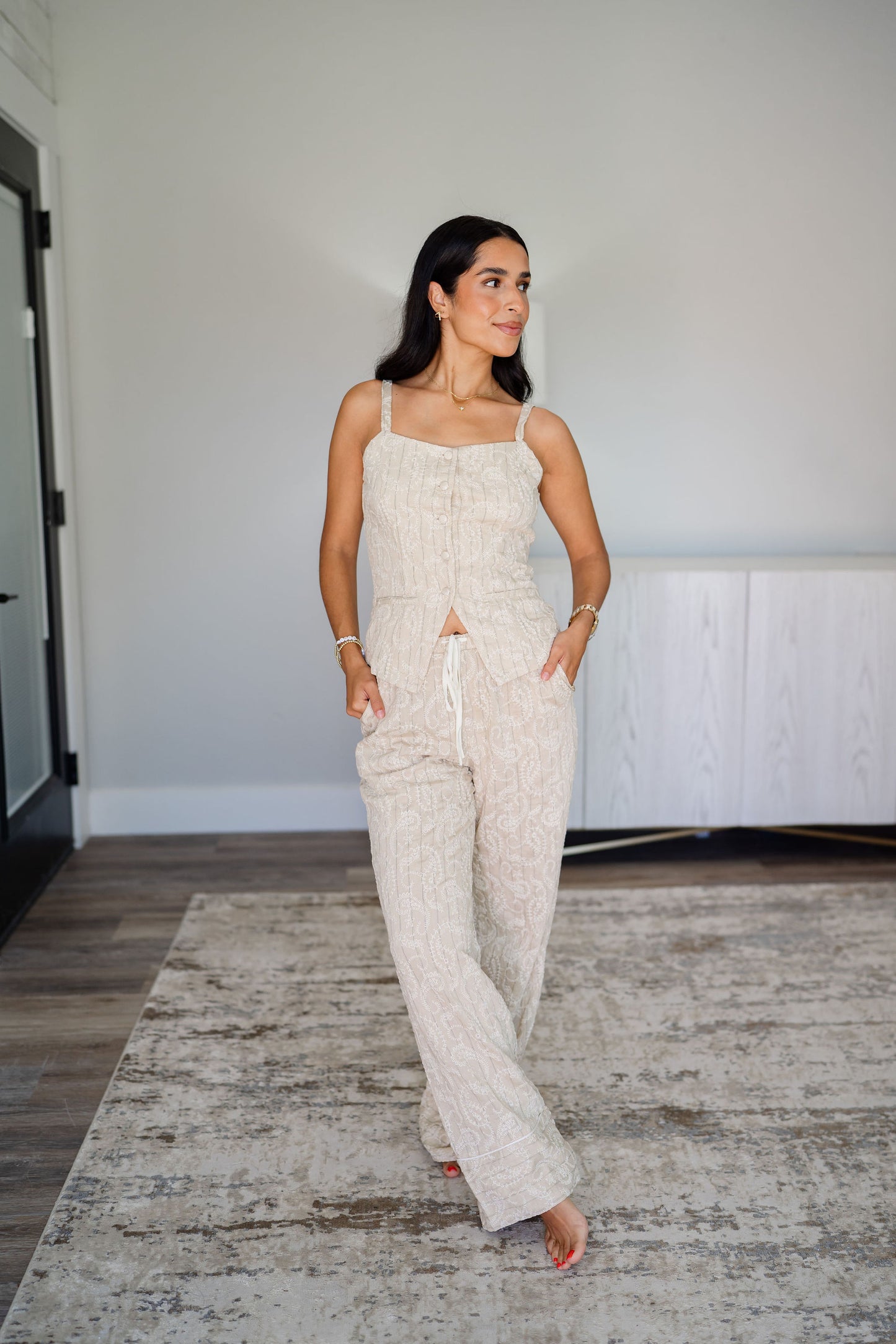 Sandy Paisley Embroidered Pants