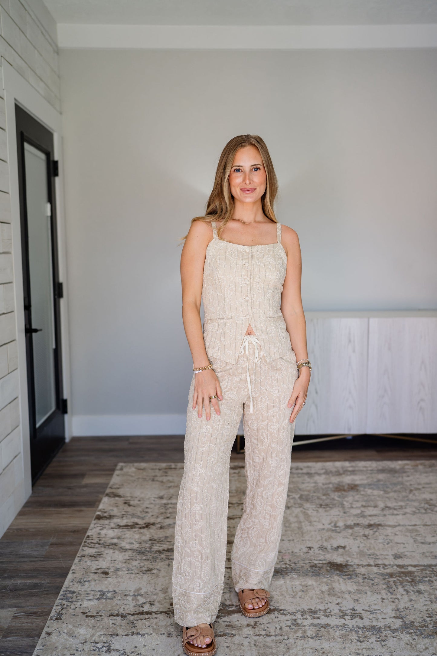 Sandy Paisley Embroidered Pants