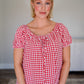 Rose Bloom Gingham Babydoll Dress