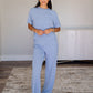 Dusty Blue Ribbed Fleece Set