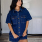 Boxy Button-Up Denim Shirt