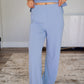 Dusty Blue Ribbed Fleece Set