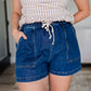 Dark Denim Drawstring Shorts