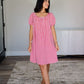 Rose Bloom Gingham Babydoll Dress