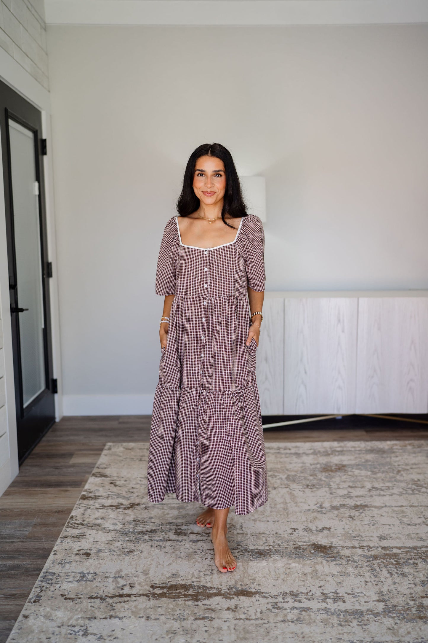 Maple Cream Plaid Dress