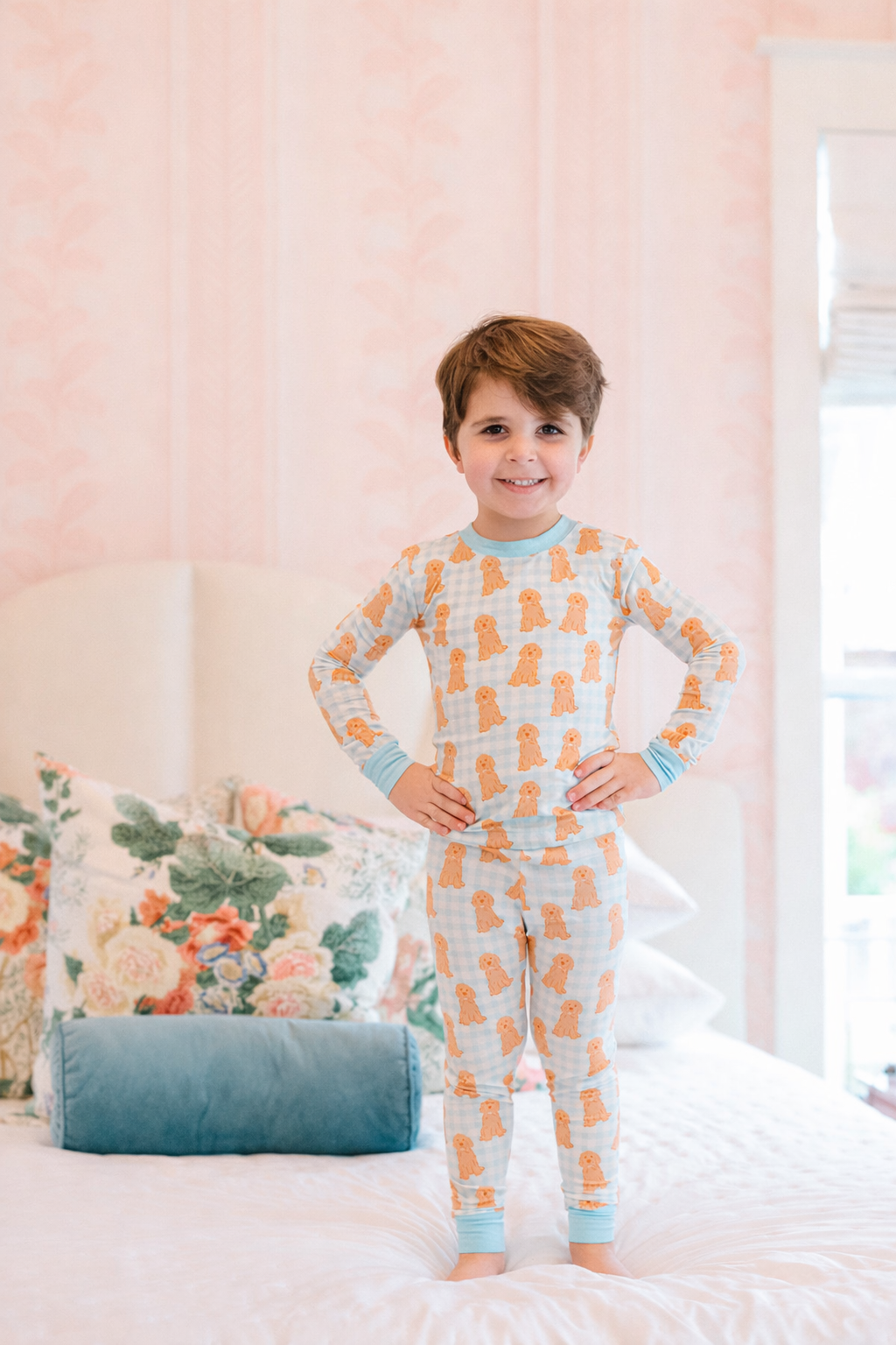 Poppy Kids Co Blue Goldendoodle PJ Set