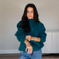 Fleece Wide Neck Sweatshirt - Dark Teal