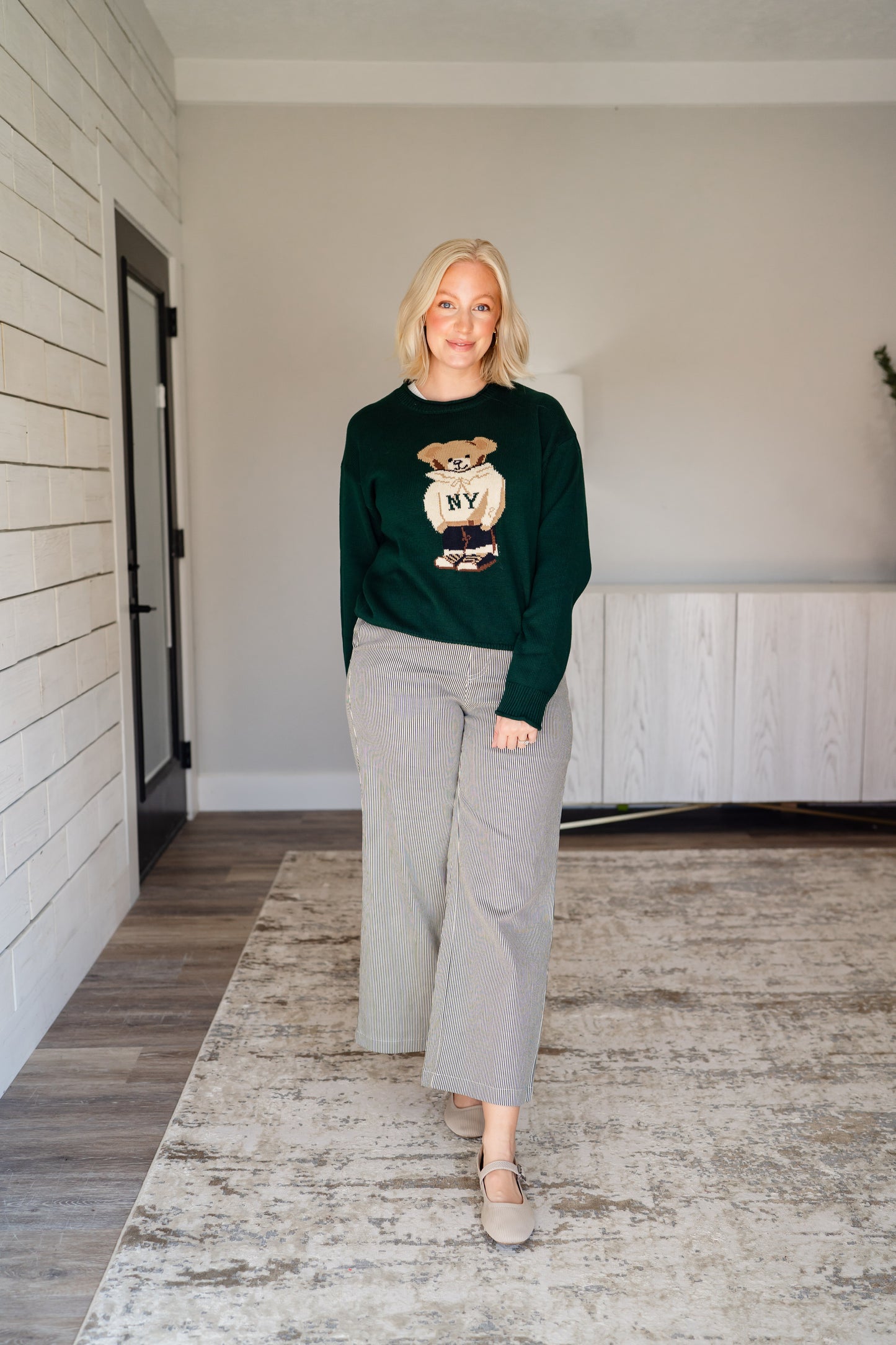 Rounded Roll Neck Bear Sweater