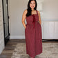 Berry Plaid Front Tie Midi Dress