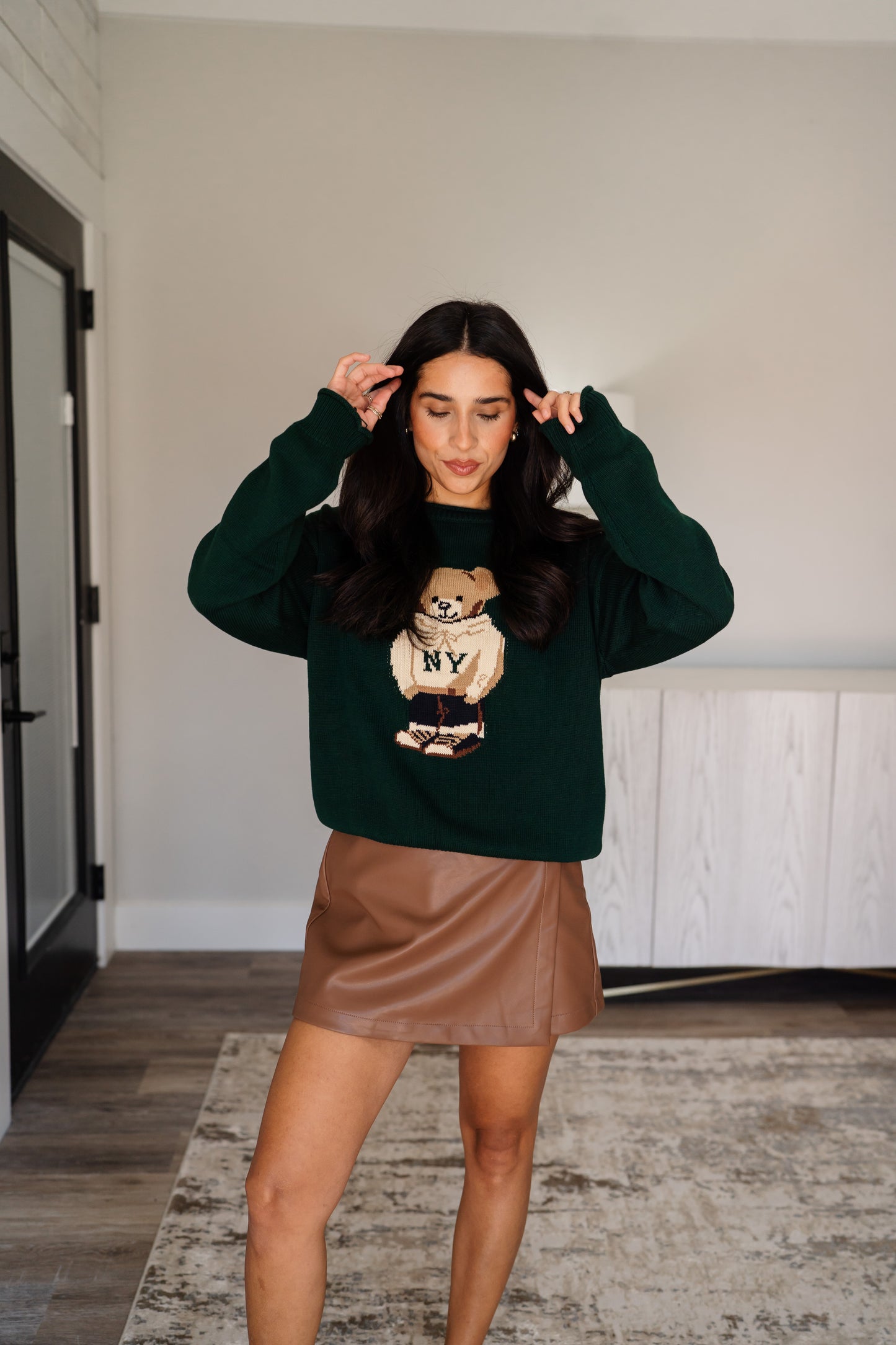 Rounded Roll Neck Bear Sweater