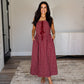 Berry Plaid Front Tie Midi Dress