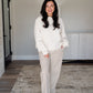 Fleece Wide Neck Sweatshirt - Cream