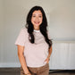 Ivory/Red Pinstriped Tee